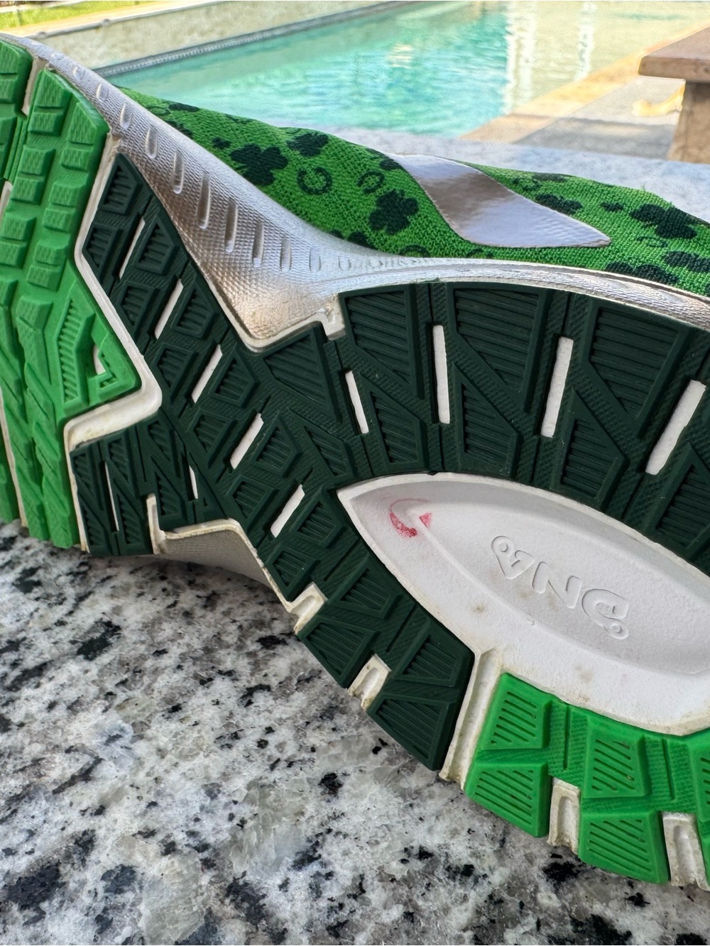 Brooks Green Shamrock-Print Running Shoes with Metallic Gold Accents - Picture 6 of 13